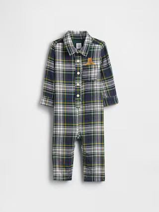 Baby Flannel Bear Pocket One-Piece | Gap (US)