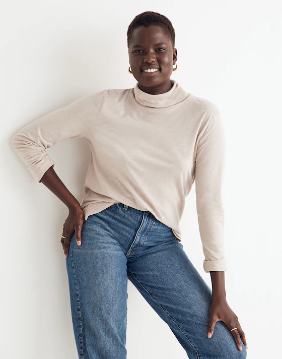 Whisper Cotton Turtleneck Tee | Madewell