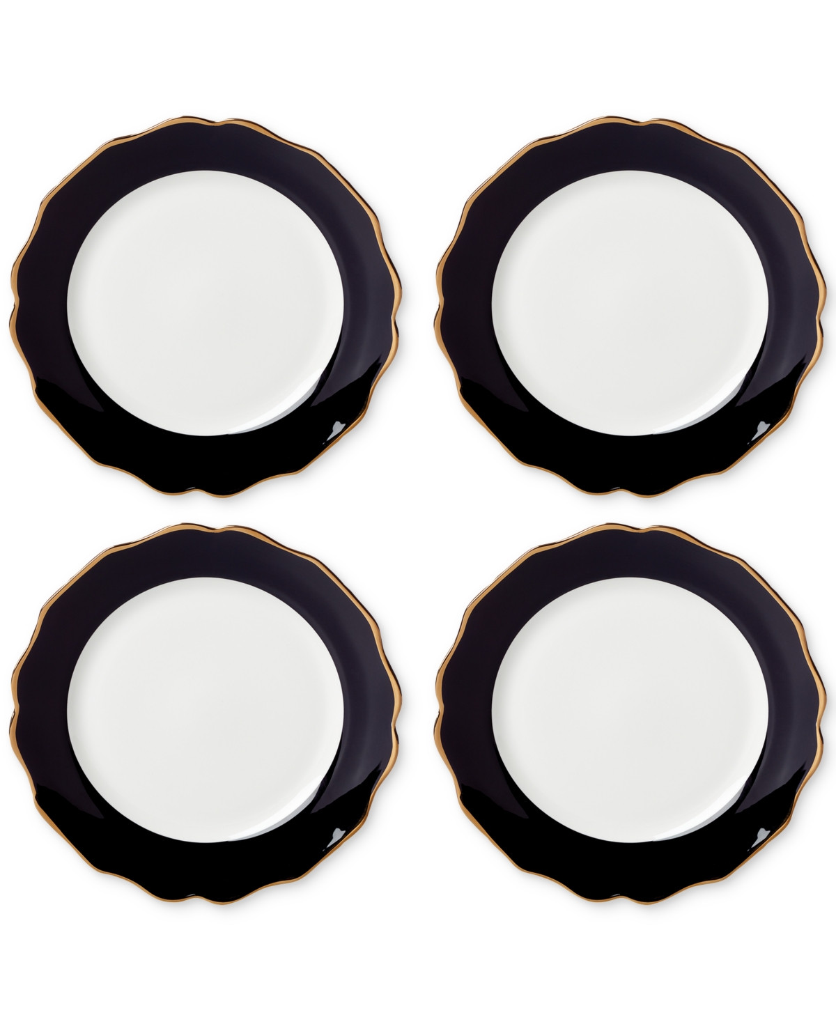 Lenox Contempo Luxe Black Dinner Plates, Set Of 4 - Black | Macy's