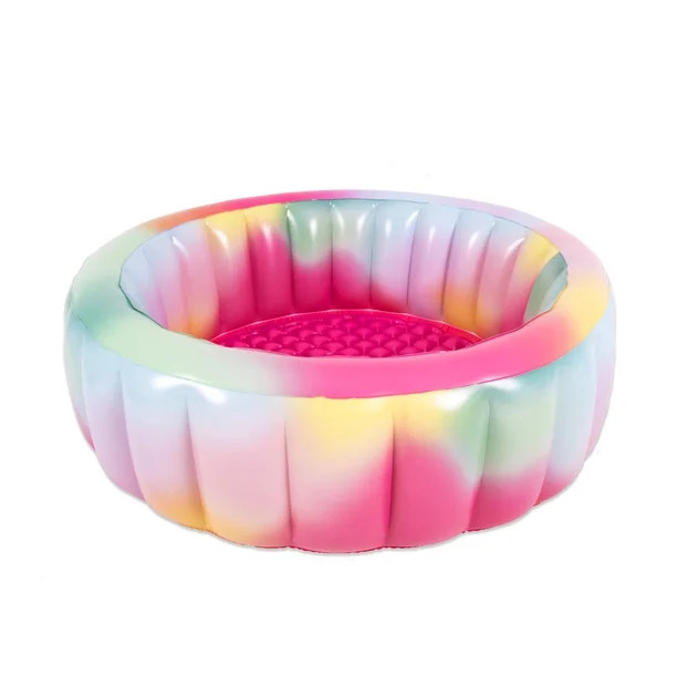 Packed Party Luxe Multi-Color 59" Round Soft-Sided 3-Ring Inflatable Swimming Pool, Age 6 & up | Walmart (US)