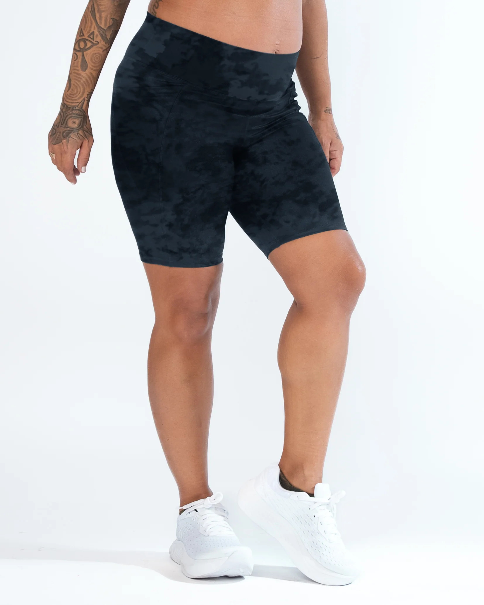 Biker Shorts (6 in. inseam) - Onyx Tie Dye | Senita Athletics