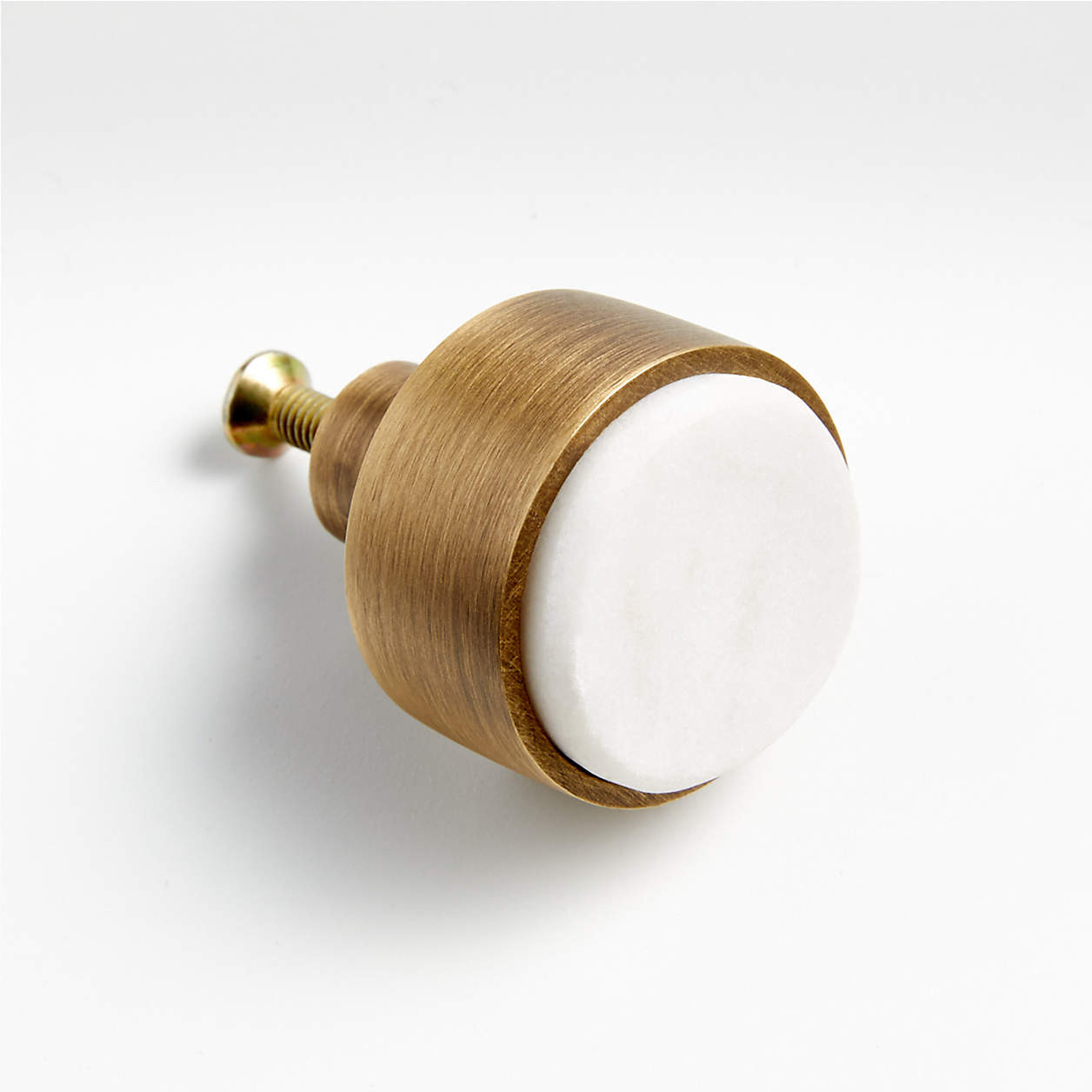 Marble Inlay Antique Brass Knob + Reviews | Crate & Barrel | Crate & Barrel