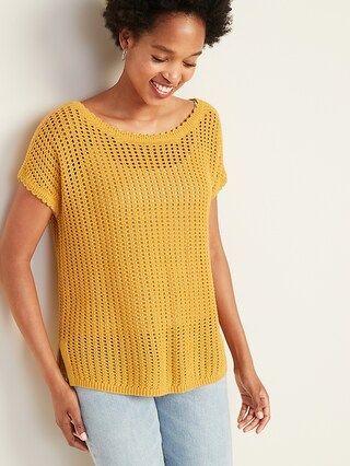 Relaxed Dolman-Sleeve Crochet Sweater for Women | Old Navy US