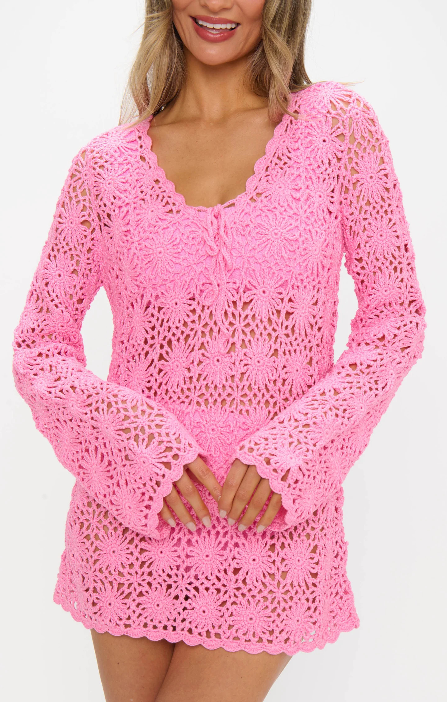 Vacay Mini Coverup ~ Blue Multi Floral Crochet | Show Me Your Mumu