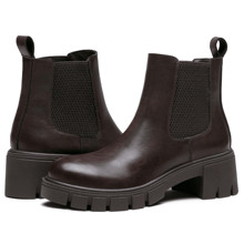 Comfyshoes Womens Chelsea Ankle Boots Fashion Lug Sole Platform Combat Booties | SHEIN