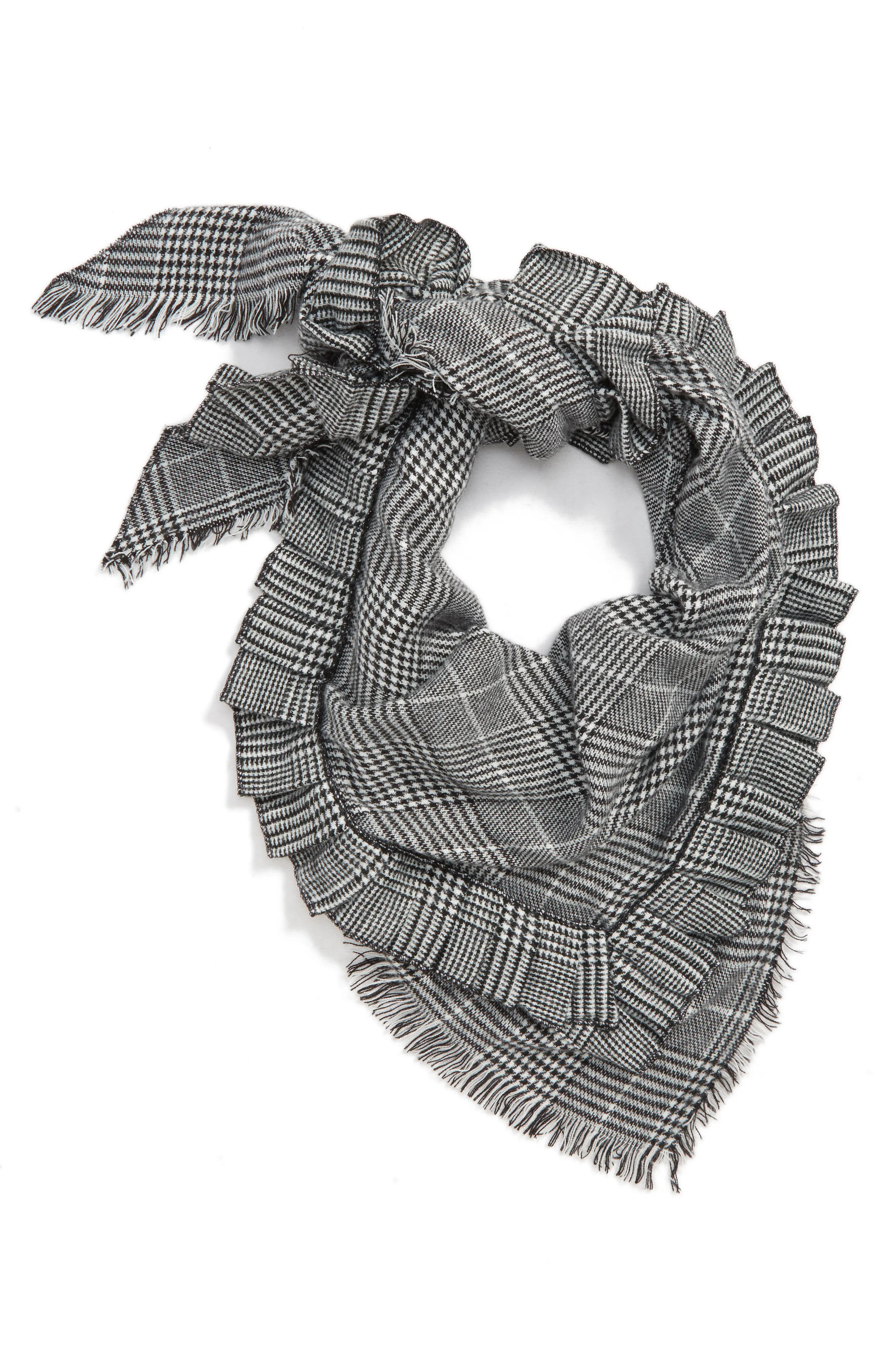 BP. Ruffle Plaid Triangle Scarf | Nordstrom
