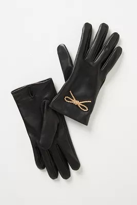 By Anthropologie Leather Bow Hardware Gloves | Anthropologie (US)