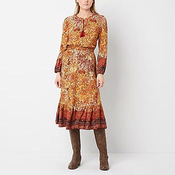 new!Frye and Co. Long Sleeve Peasant Dress | JCPenney
