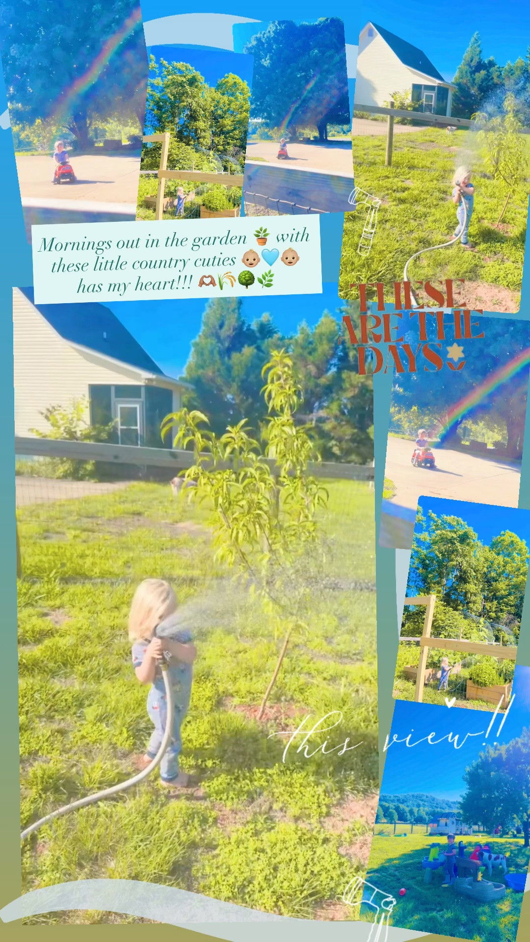 Mornings out in the garden 🪴 with these little country cuties 👶🏼🩵👶🏼 has my heart!!! 🫶🏽🌾🌳🌿