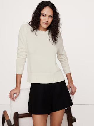 Cotton-Silk Crew-Neck Sweater | Banana Republic (US)