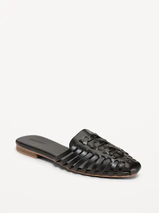 Faux Leather Woven Mules for Women | Old Navy (US)
