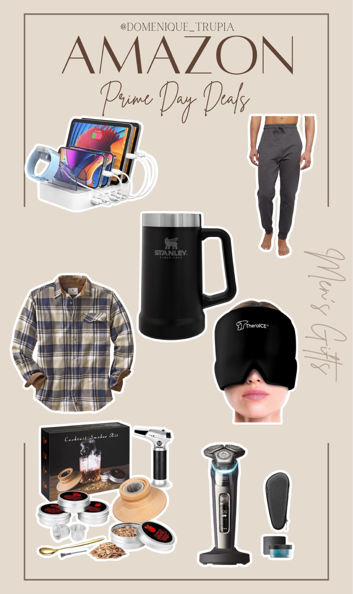 Amazon Prime Day men’s gift ideas

Migraine head wrap | charging port organized | Stanley beer mug | electric razor | smoker kit | men’s sweatpants | men’s flannel 

#LTKGiftGuide #LTKmens #LTKxPrime