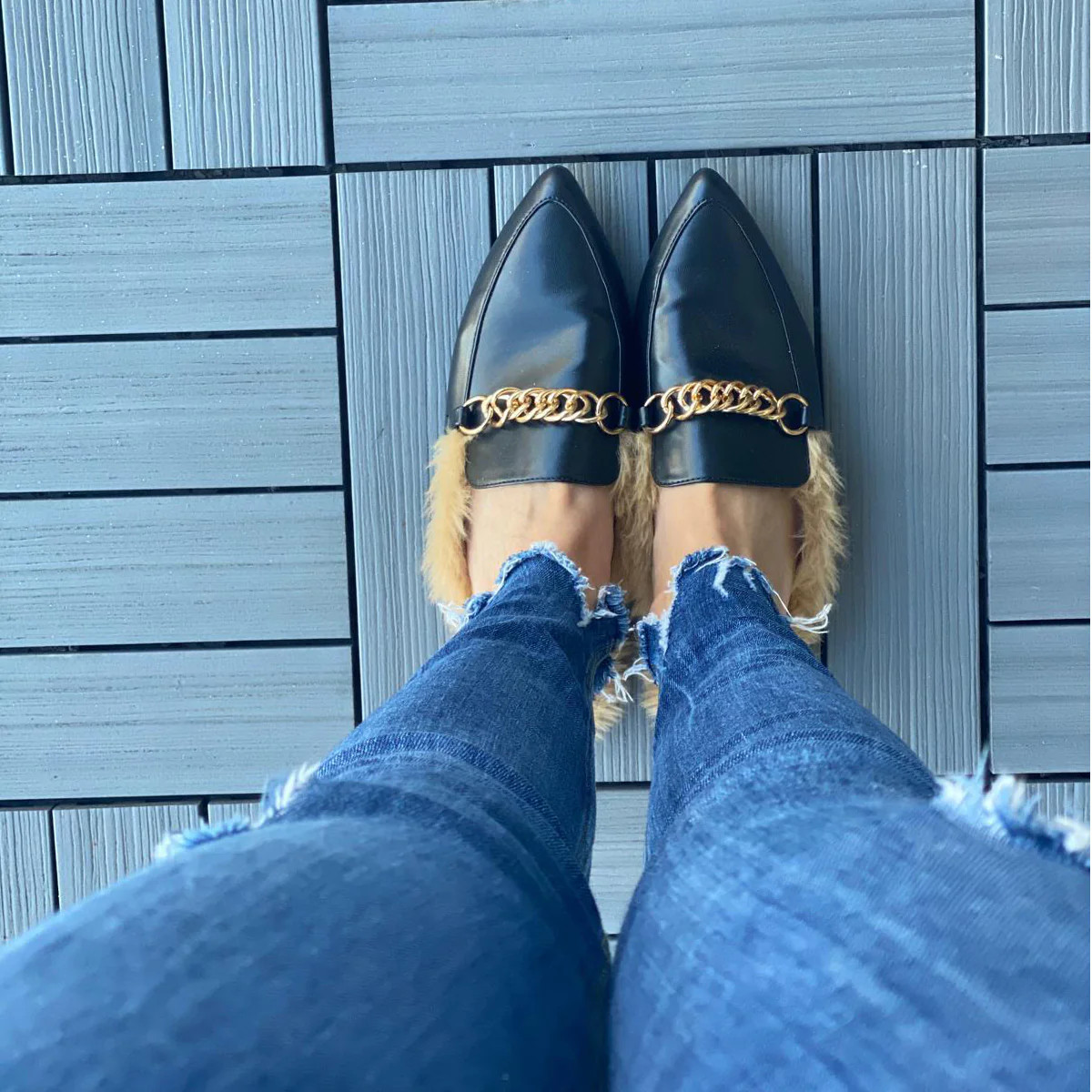 Vegan Fur Chain Mule | Kell Parker