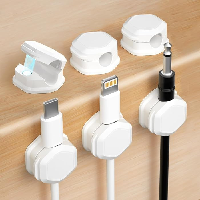Cord Holder - Magnetic Cable Clips - Under Desk Cable Management - Adhesive Wire Holder Keeper Or... | Amazon (US)