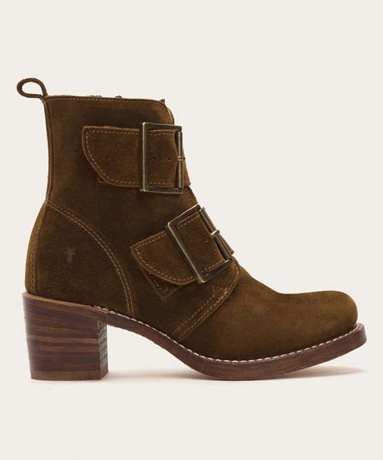 Frye Women's Casual boots - Wood Sabrina Double-Buckle Suede Boot - Women | Zulily