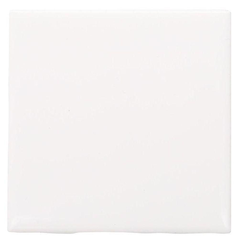 Semi-Gloss White 4-1/4 in. x 4-1/4 in. Ceramic Wall Tile (12.5 sq. ft. / case) | The Home Depot