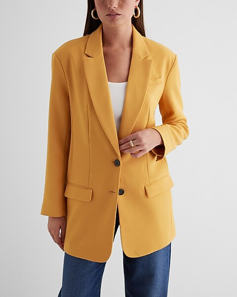 Twill Oversized Boyfriend Blazer | Express