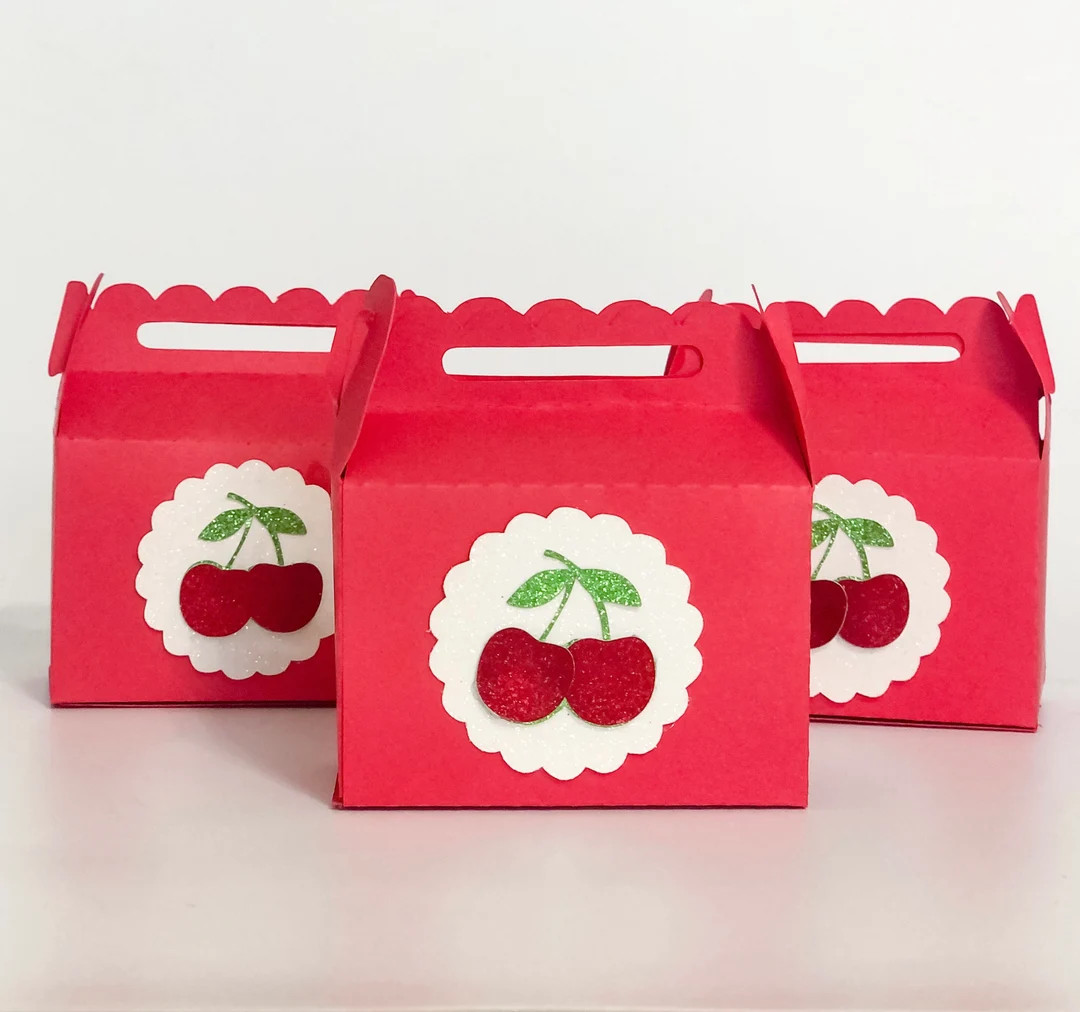 Cherry Box Party Favor Gift Bag Thank You Decorations Decor 1st 2nd Birthday First Second Too Two... | Etsy (US)