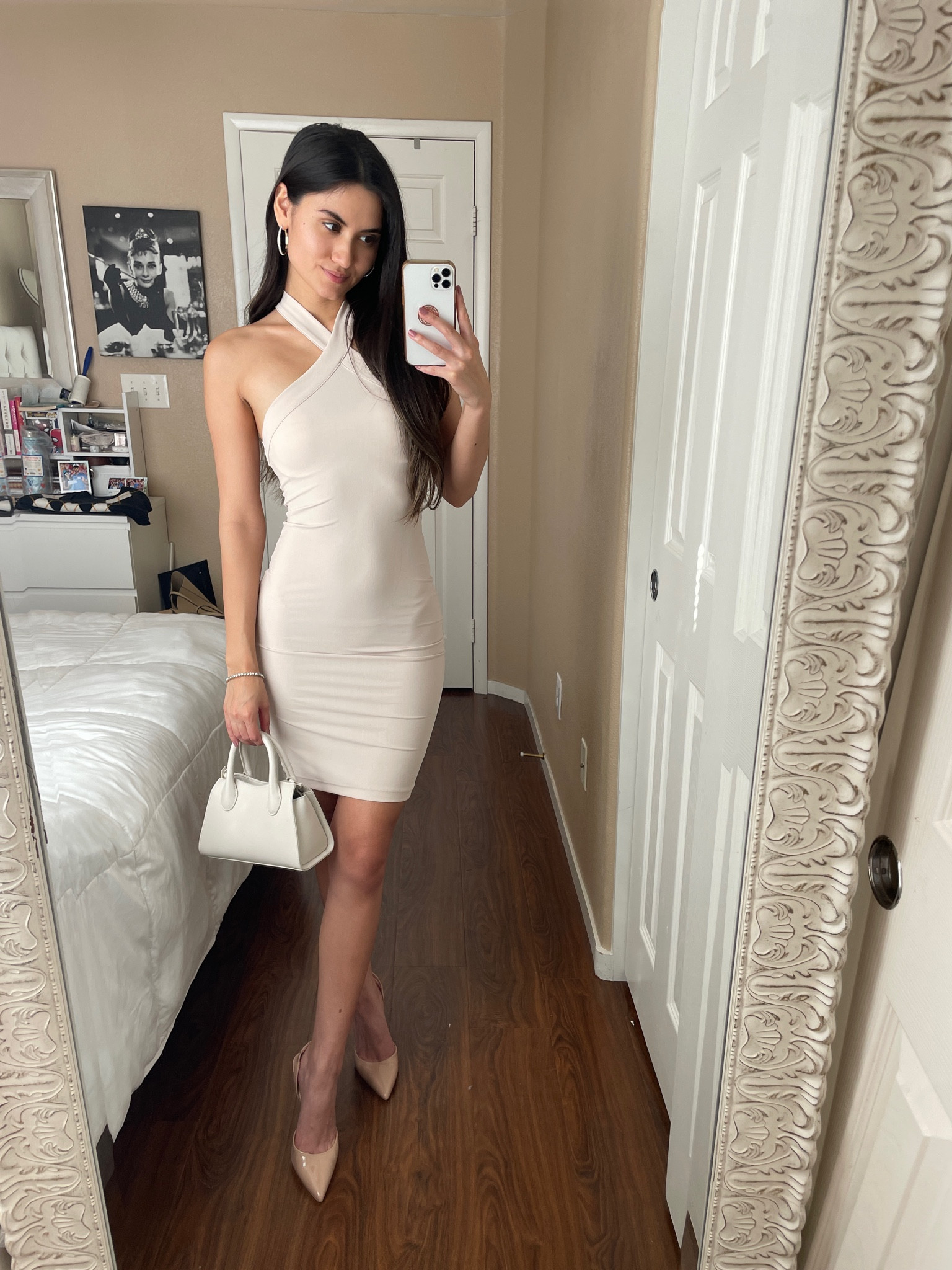 green emerald velvet dress Light Brown Ribbed Bodycon Dress - All Dresses main image 0