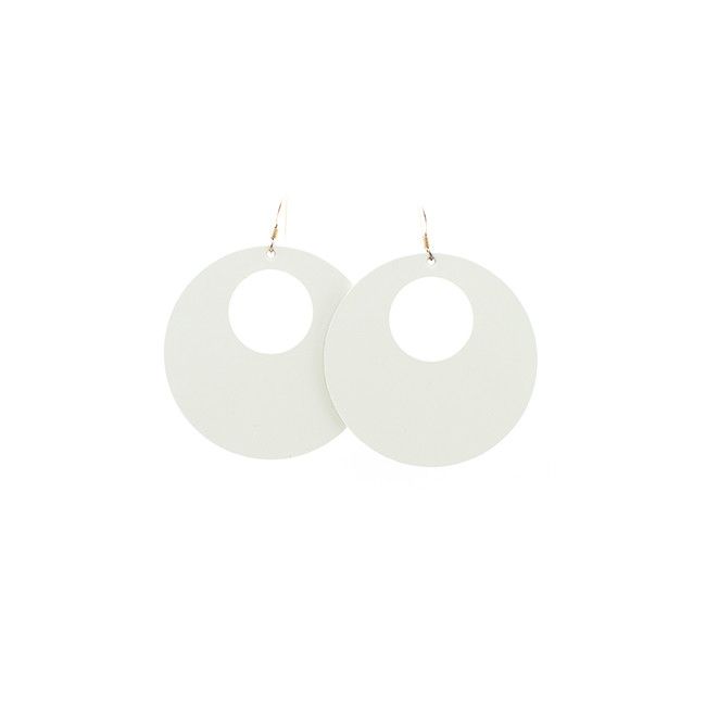 N&S Select White Nova Leather Earrings | Nickel and Suede