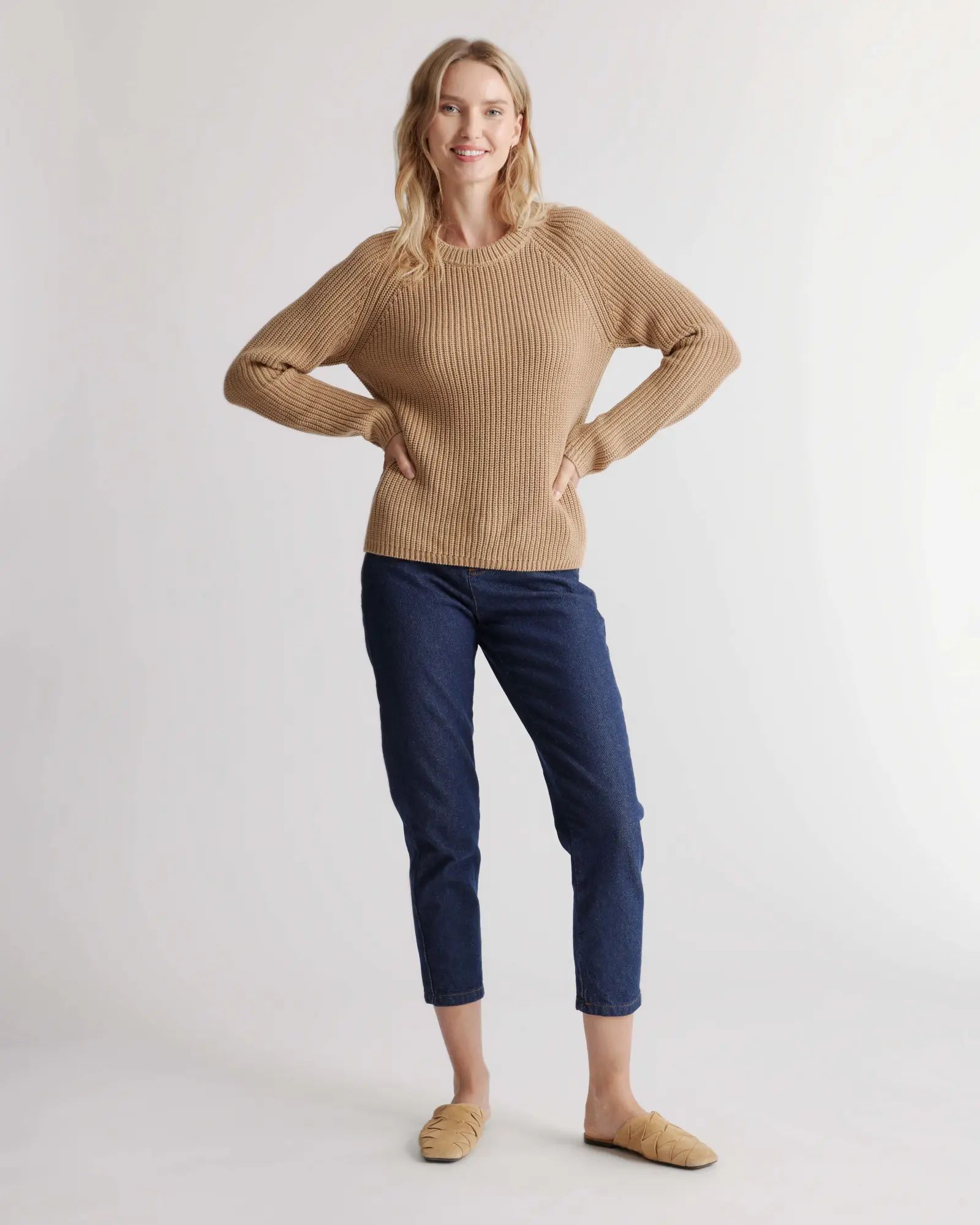 100% Organic Cotton Fisherman Crew Sweater | Quince