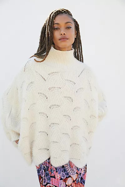Rue Scalloped Turtleneck Sweater | Anthropologie (US)