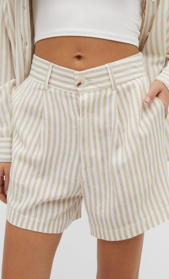 Loose fit short van linnenmix | Stradivarius (NL)