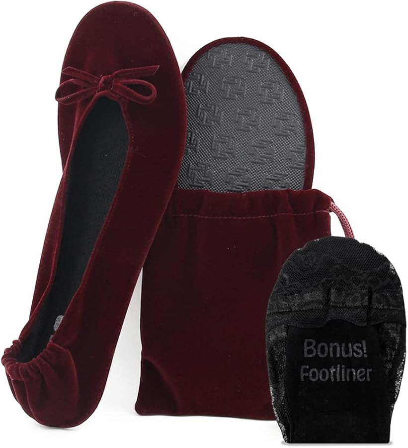 Silky Toes Velvet Foldable Flats for Women Purse Ballet Slippers Wedding/Travel Flat Shoe | Amazon (US)