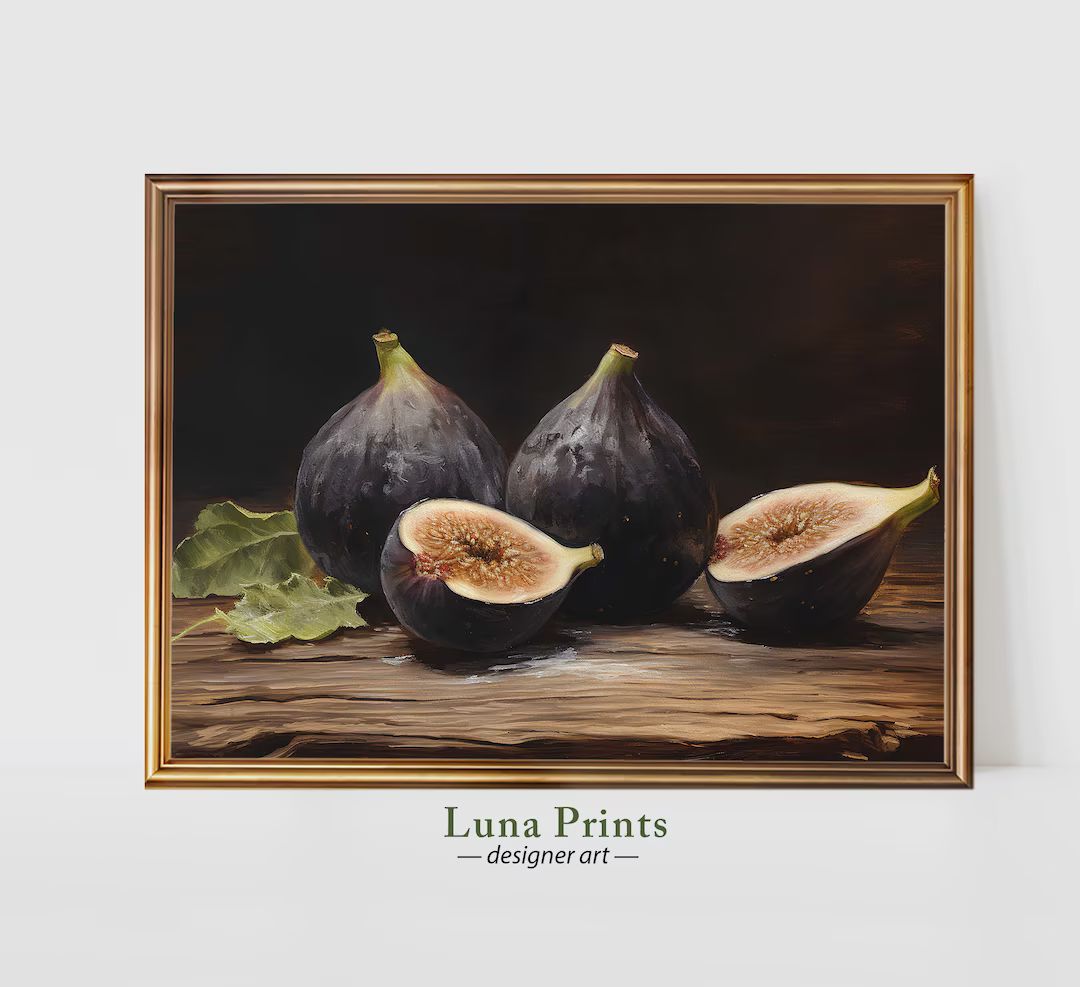 Moody Figs Painting | PRINTABLE ART | Vintage Fruit Still Life | Etsy (US)