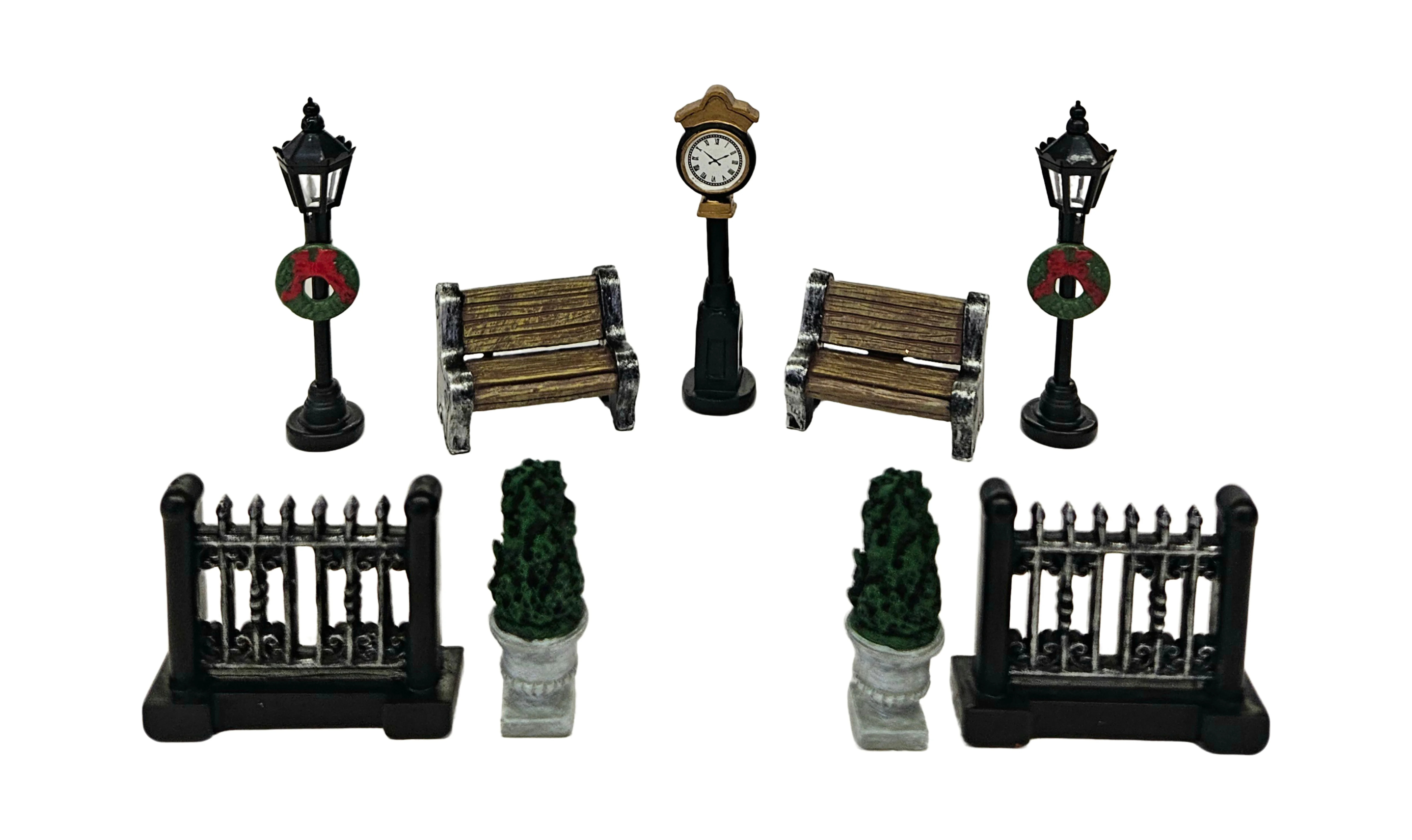 Christmas Village Decorative Figurine Accessory Set, 9 Pieces, by Holiday Time | Walmart (US)