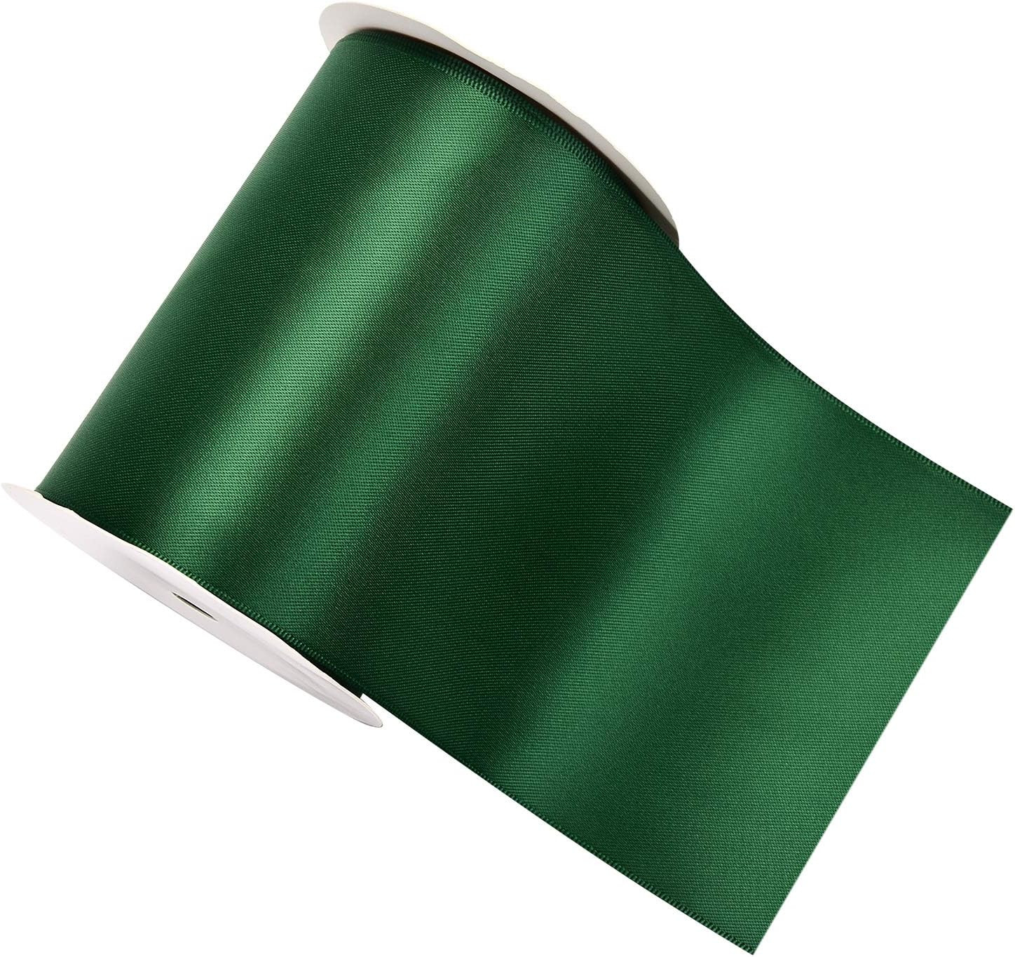 YAMA Forest Green Double Faced Satin Ribbon 4 Inch Continuous 5 Yards | Amazon (US)