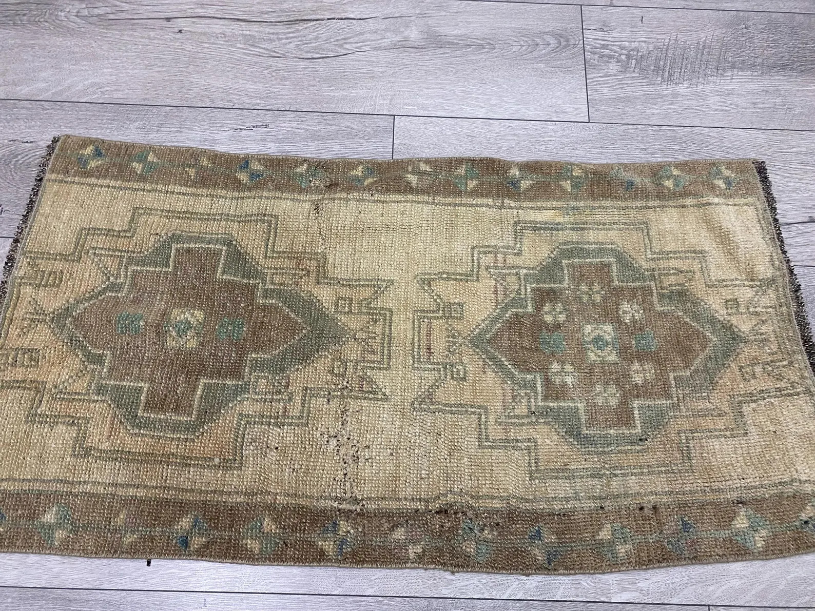 Brown wool rug, Turkish vintage rug, Doormat, Small carpet, 1.6 x 3.0 ft | Etsy (Global)