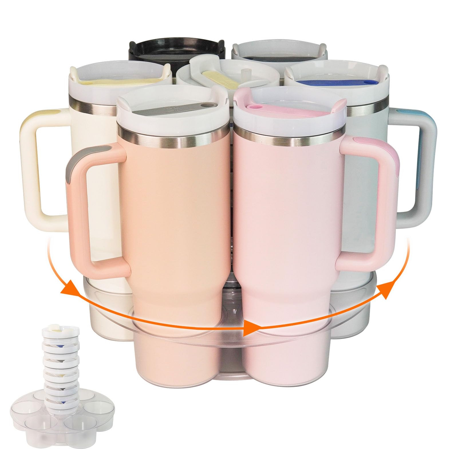 Water Bottle Organizer, Rotating Cup Holder for Stanley, Cup Lid Organizer for Stanley 40oz, Acry... | Amazon (US)