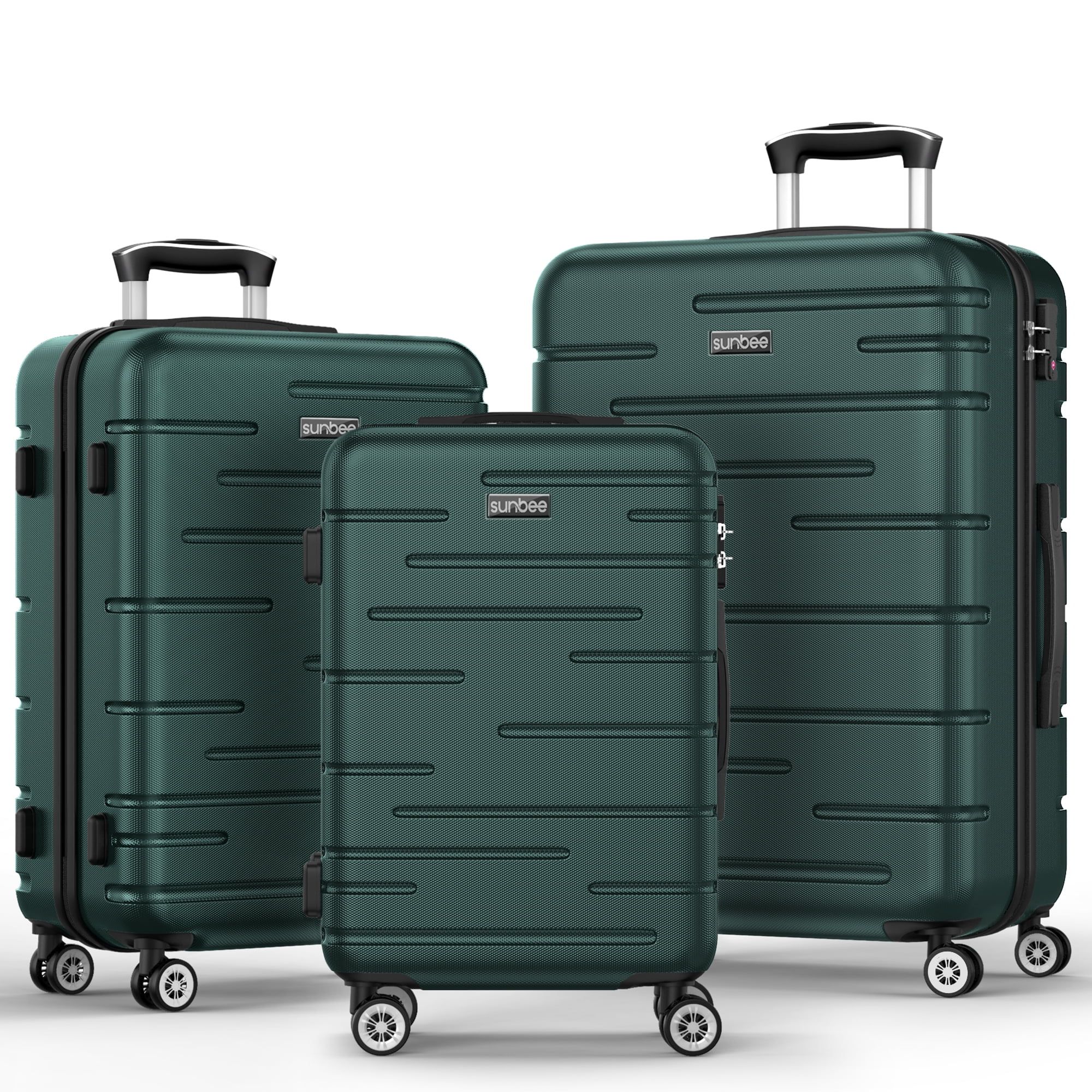 Sunbee 3 Piece Luggage Sets ABS Hardshell Hardside TSA Lock Lightweight Durable Spinner Wheels Su... | Walmart (US)