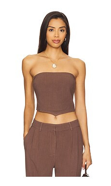 4th & Reckless Macie Linen Top in Brown from Revolve.com | Revolve Clothing (Global)