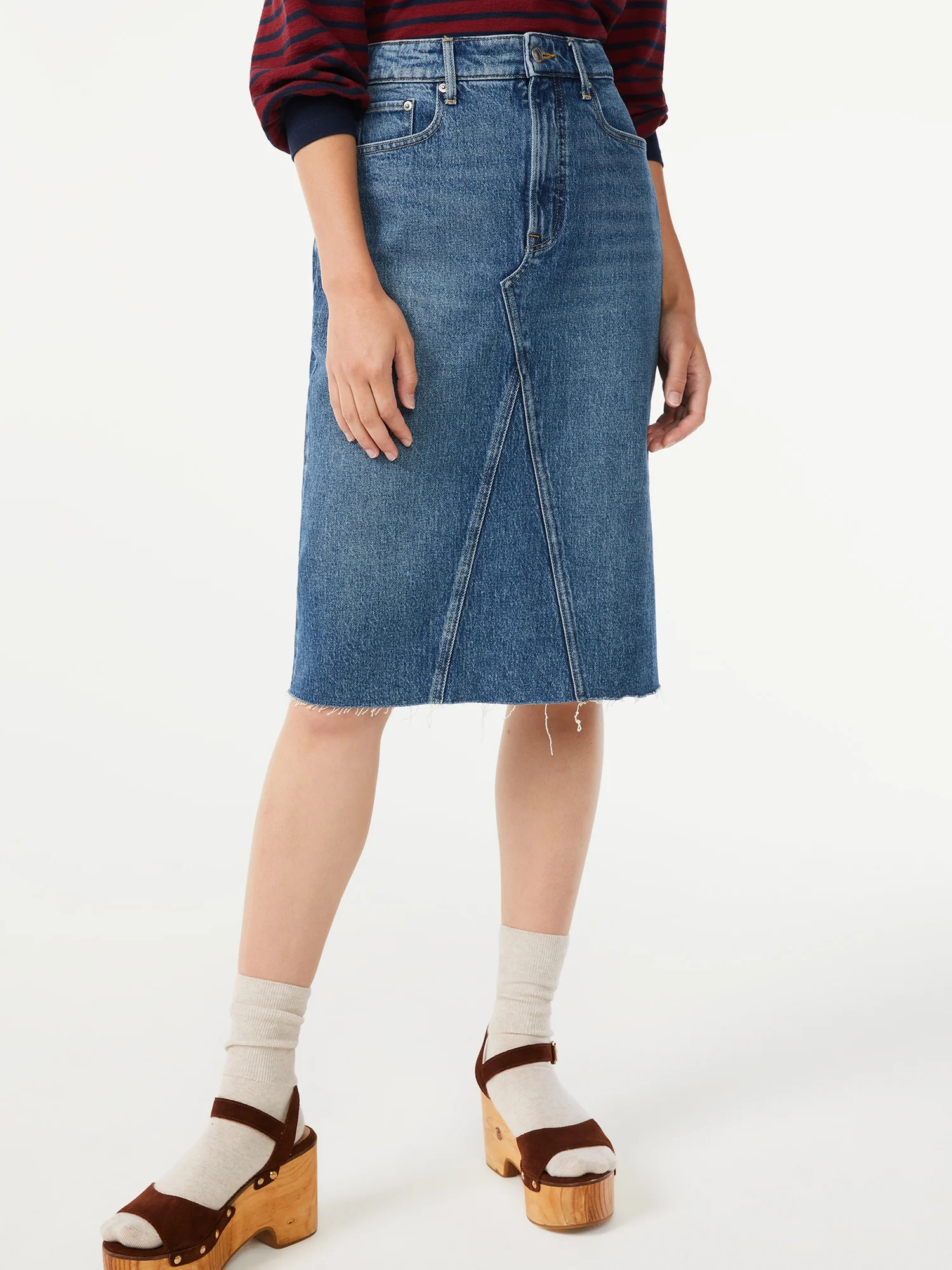 Free Assembly Women's Denim Recon Skirt - Walmart.com | Walmart (US)