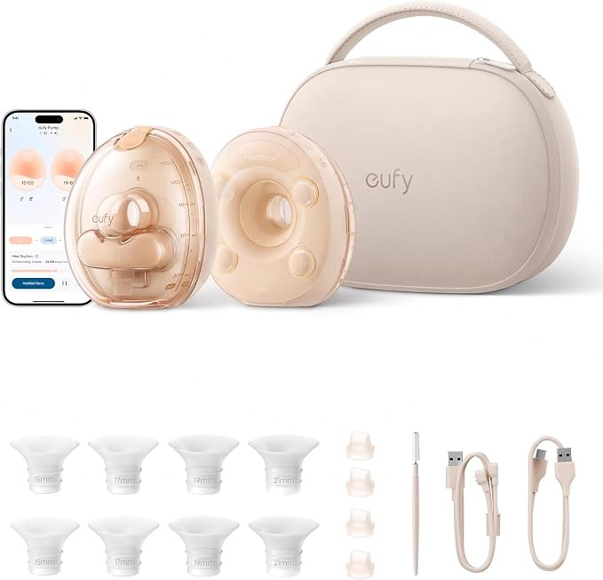 eufy Security Heated Massage Wearable Breast Pump S2 Pro, HeatFlow, Double-Sealed Flange, Nipple ... | Amazon (US)