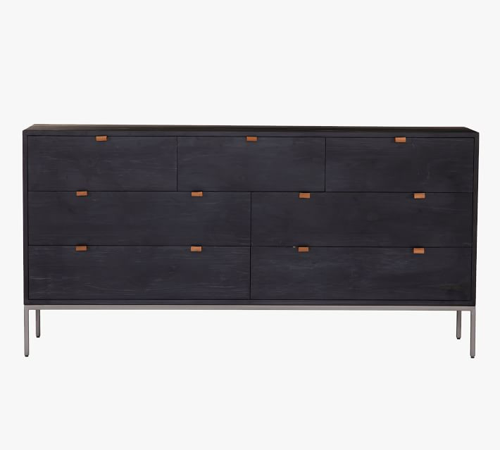 Graham 7-Drawer Wide Dresser, Black Wash | Pottery Barn (US)