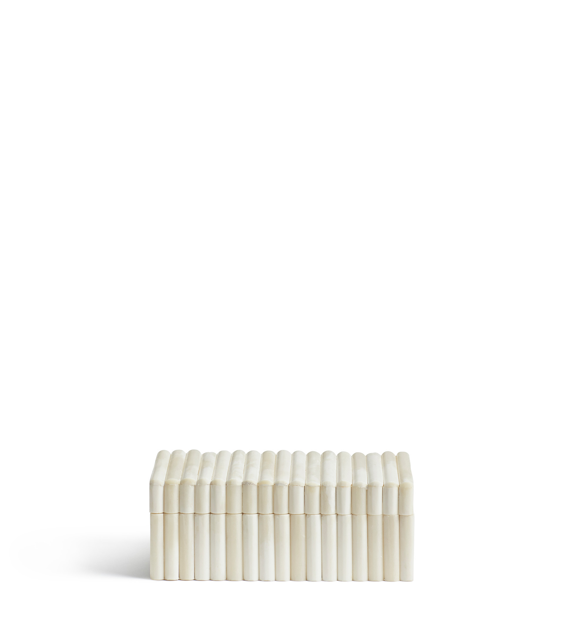 Decimus Lidded Bone Box - Bone | OKA US