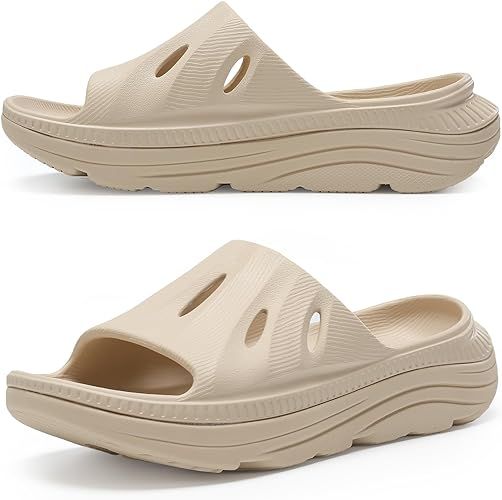 Recovery Slides Sandals for Women Plantar Fasciitis Thick Cushion Orthotic Men Athletic Slides Li... | Amazon (US)