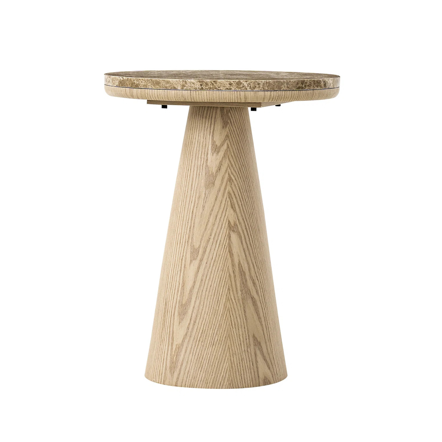 Otterburn 20"Tall Modern Round End Table With Genuine Marble Top And Oak Veneer | Wayfair North America