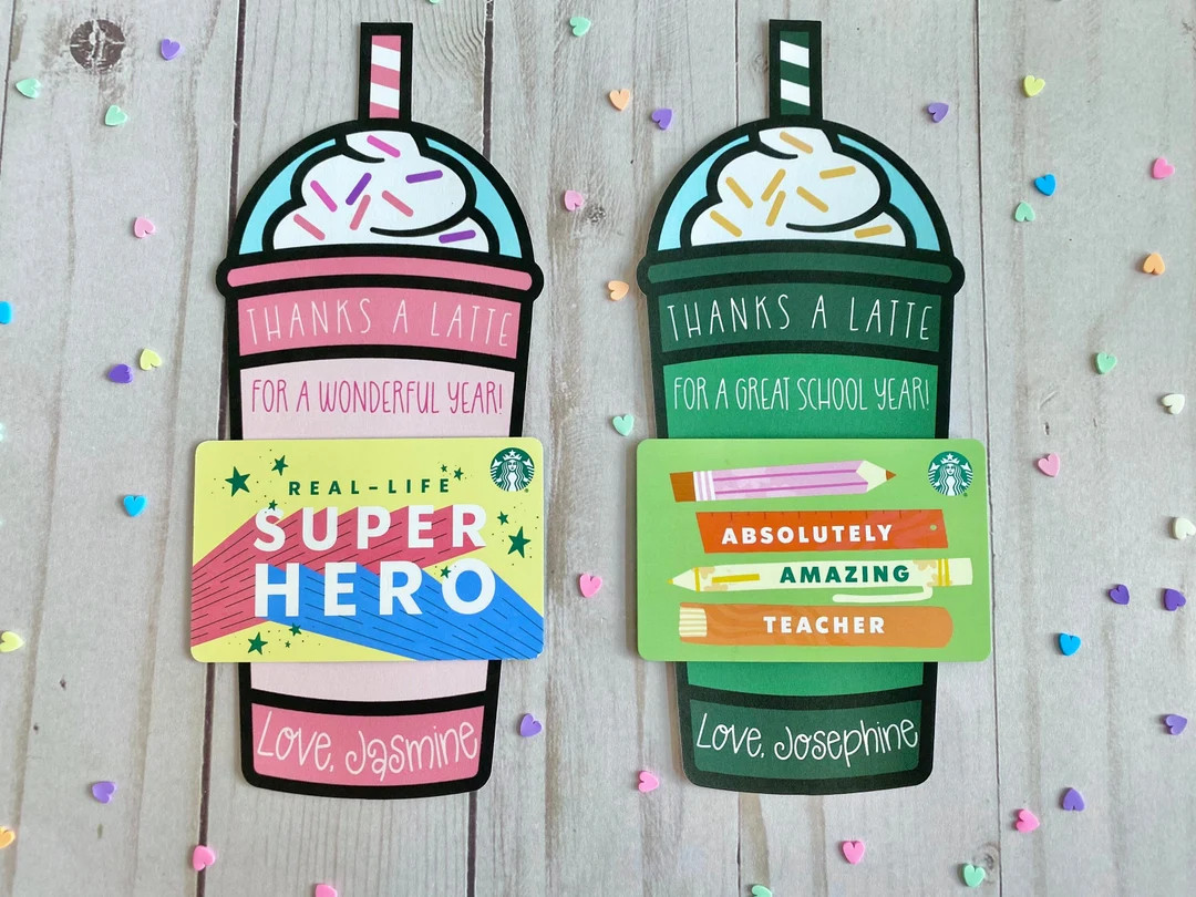 PRINTED Coffee Espresso End of School Year Summer Teacher Thank You Gift Card Holder | Teacher Ap... | Etsy (Global)