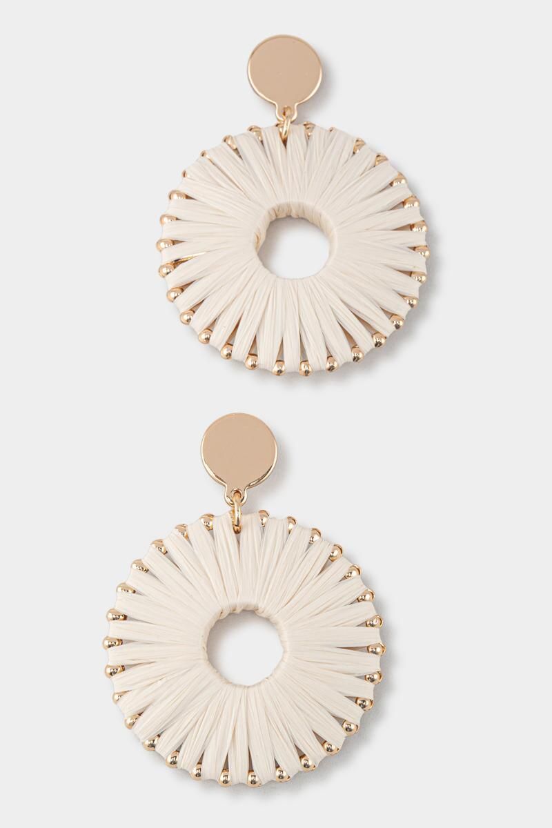 Eden Rattan Circle Drop Earrings | Francesca’s Collections