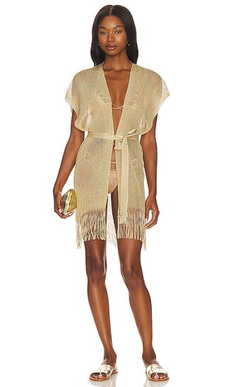 Finge Short Caftan in Gold Rush | Revolve Clothing (Global)
