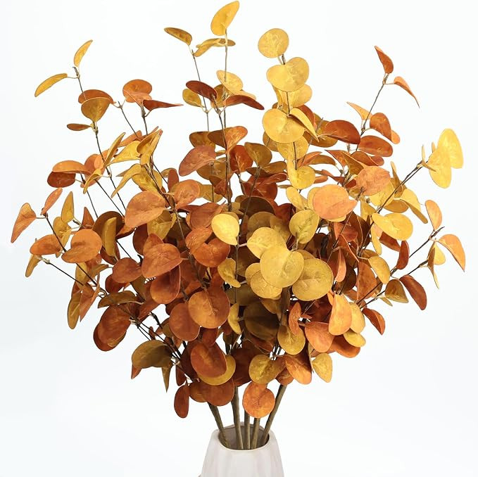 Fall Decorations Artificial Eucalyptus Stems 5Pcs Fall Eucalyptus Plants Autumn Decorations for H... | Amazon (US)