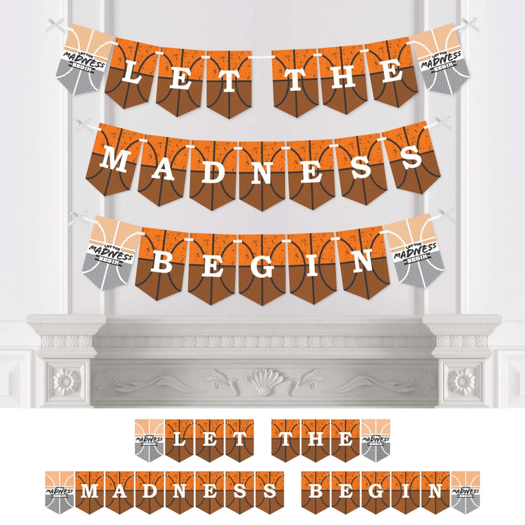Basketball - Let the Madness Begin - College Basketball Party Bunting Banner and Decorations | Big Dot of Happiness