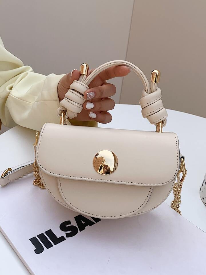 Mini Chain Flap Saddle Bag | SHEIN