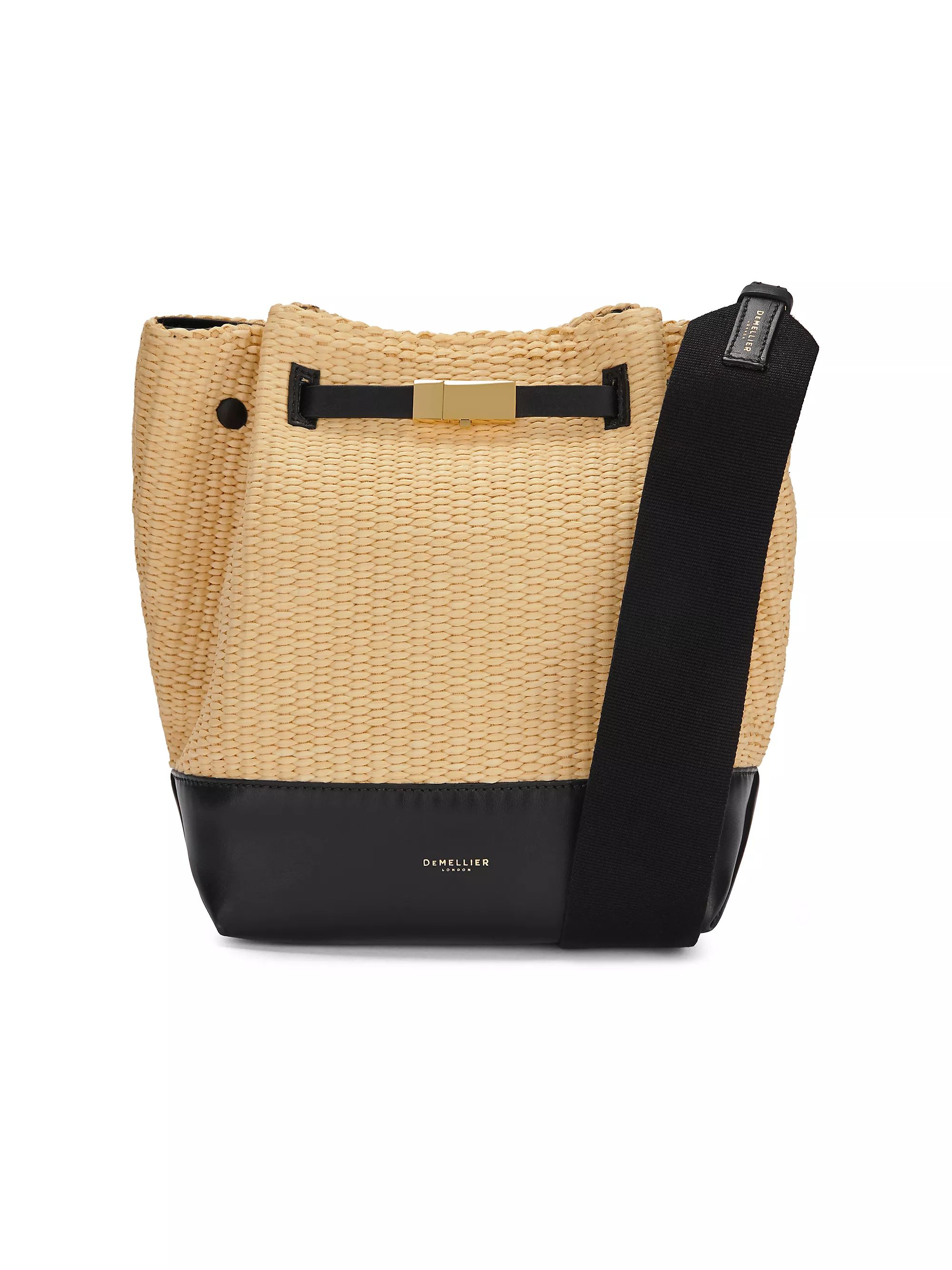 New York Raffia & Leather Bucket Bag | Saks Fifth Avenue