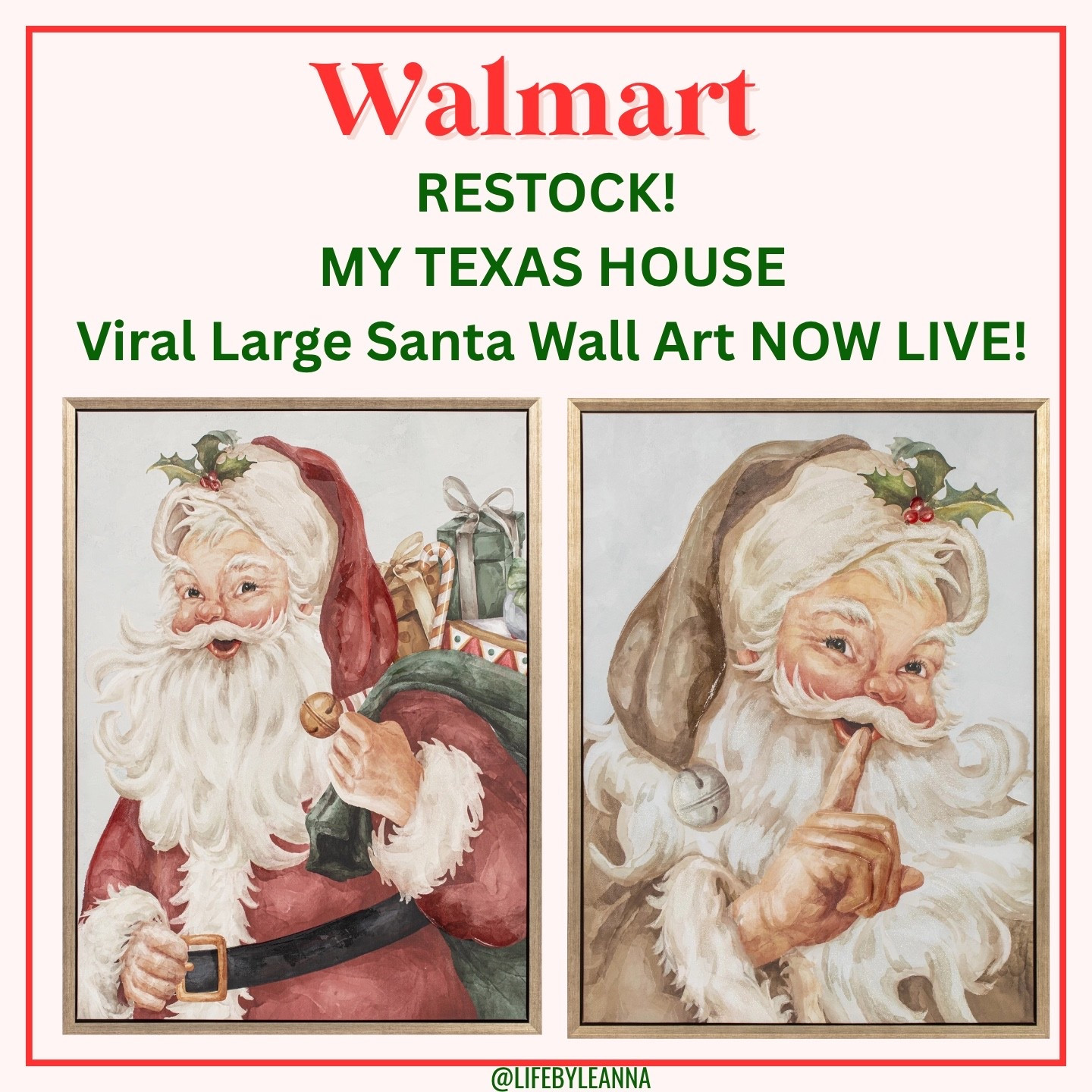 Run! These will sell out fast! My Texas House viral Large Santa pictures!





#walmart
#mytexashouse
#christmas 

#LTKHome #LTKFindsUnder100 #LTKSeasonal
