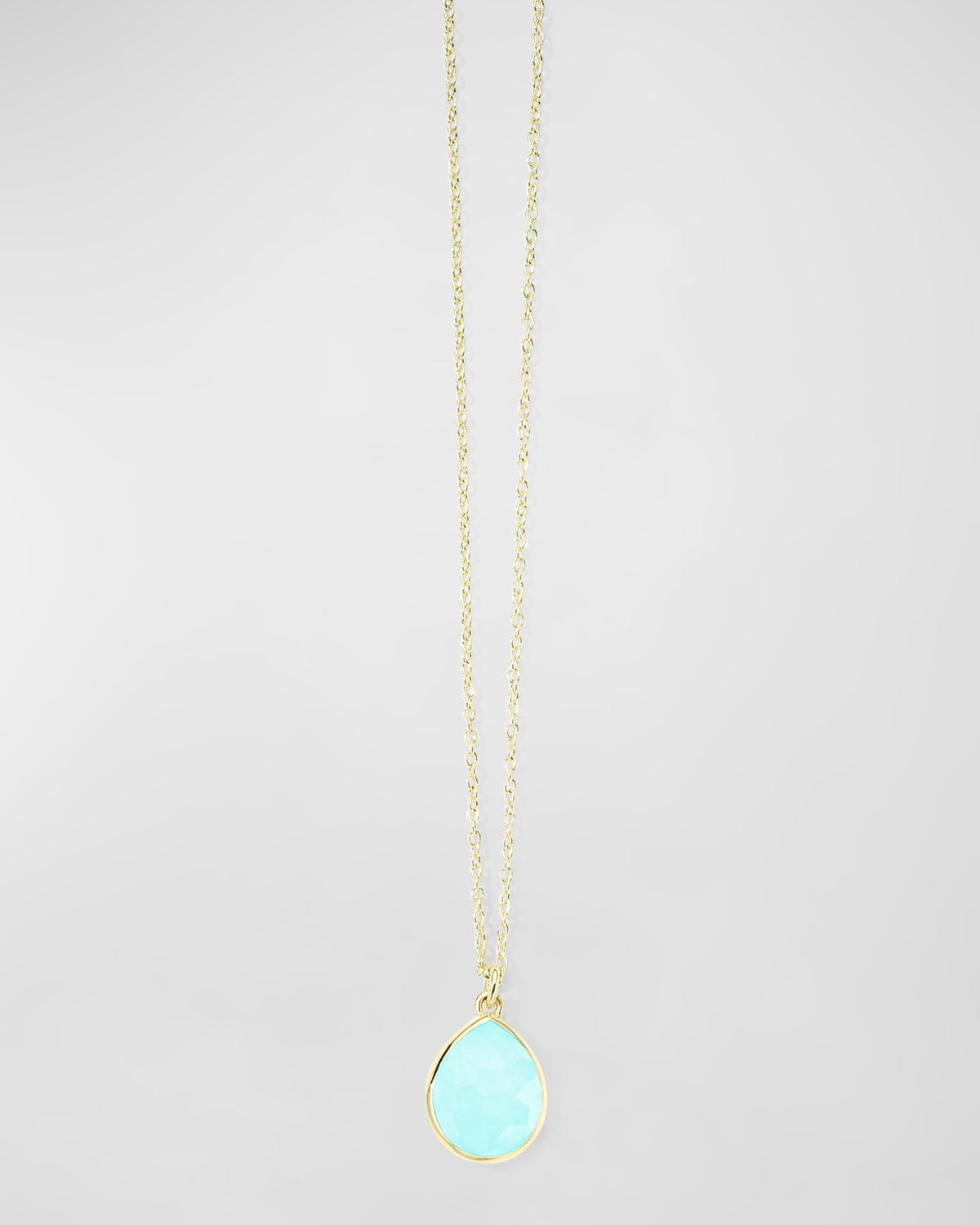 18K Gold Rock Candy Mini Teardrop Pendant Necklace in Turquoise Doublet, 16-18"L | Neiman Marcus
